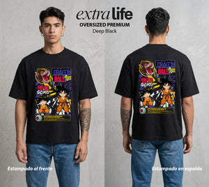 El Poder de las Esferas | Guerrero de las Estrellas #00814 - Playera Oversized Premium | Deep Black - Foto en modelo