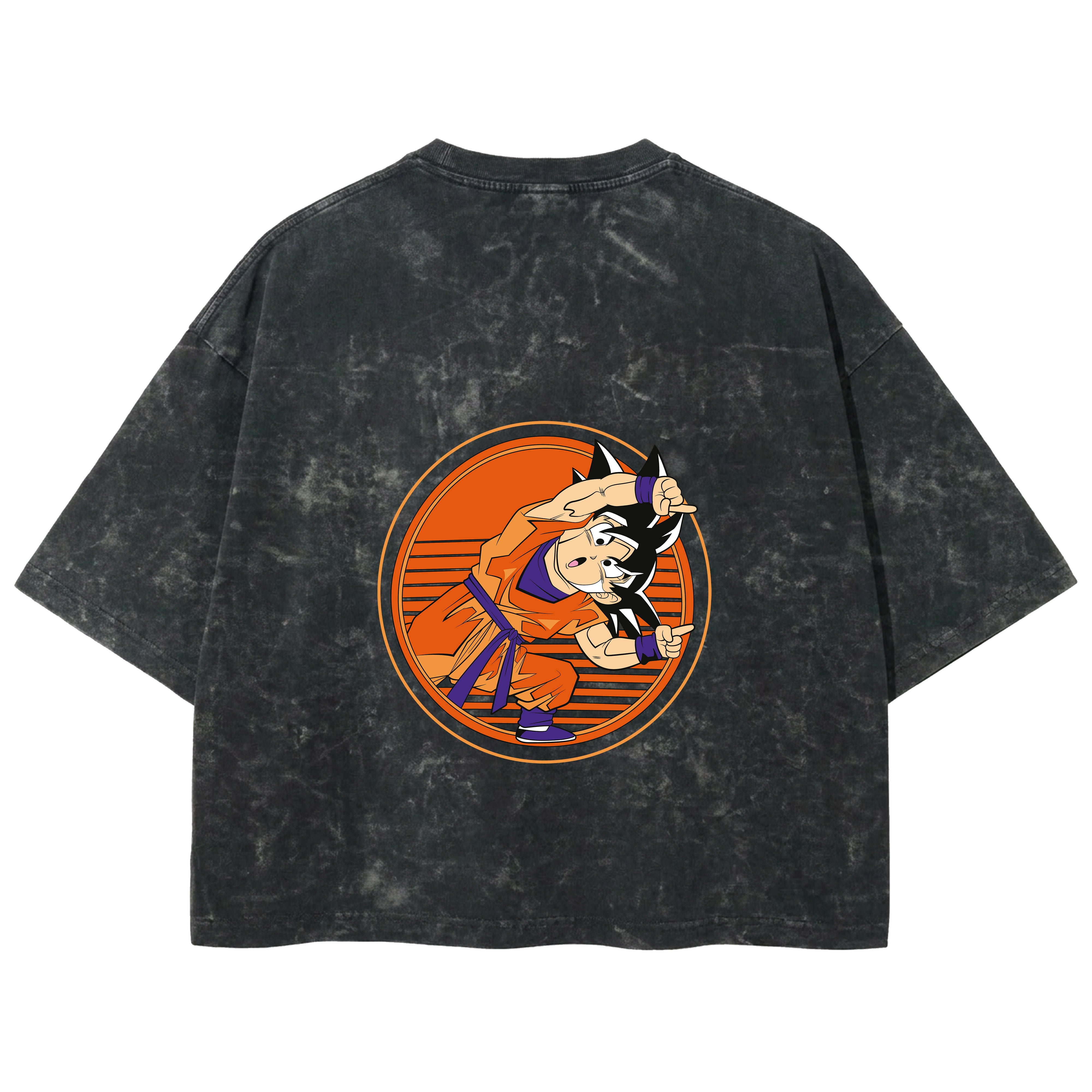 Playera streetwear premium de anime y gaming ExtraLife MX, corte boxy deluxe mineral wash heavyweight en color Acid Wash, moda urbana mexicana de culto.