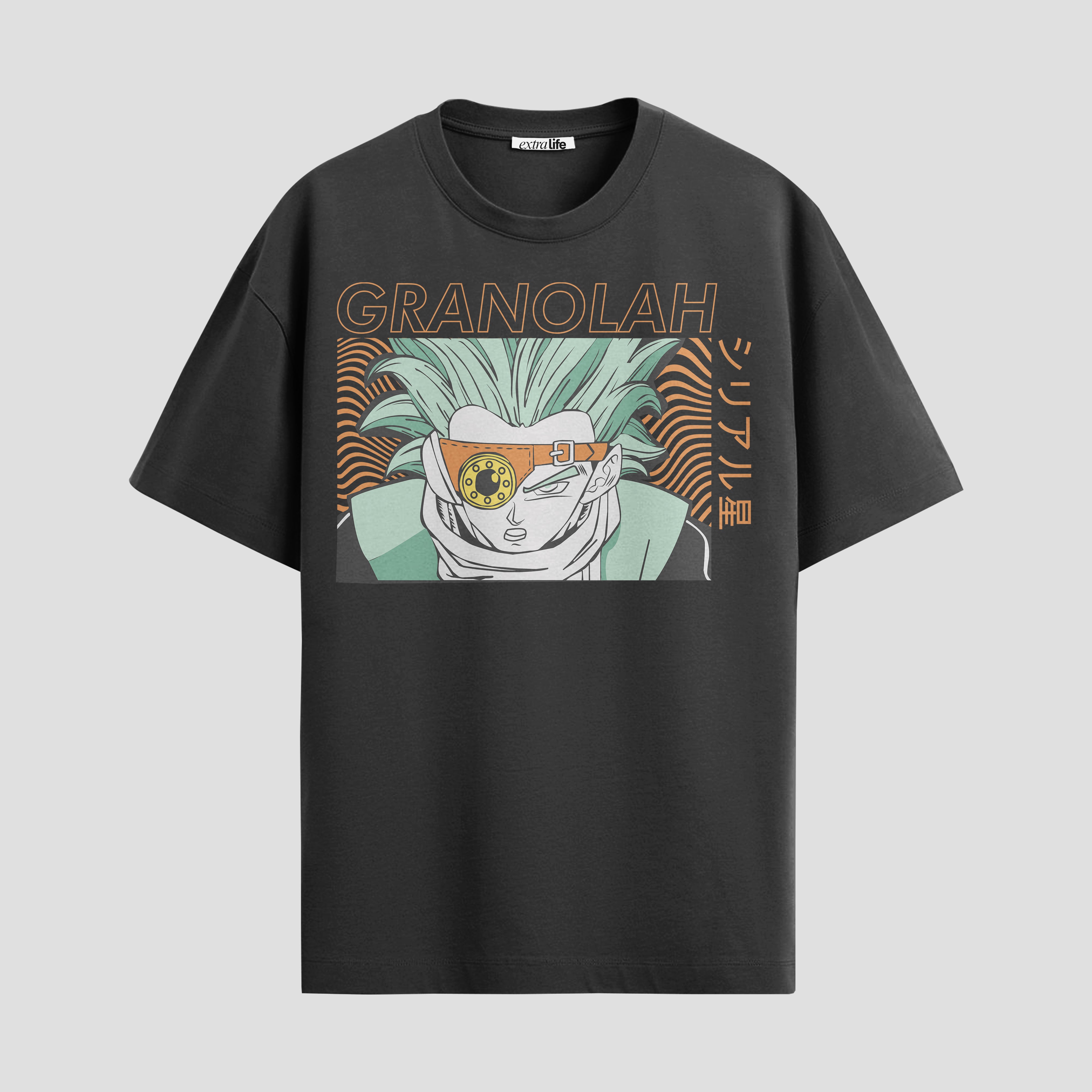Playera urbana de anime y gaming ExtraLife MX, corte Standard Fit unisex ligero y transpirable en color Deep Black y Pure White, ropa de uso diario para gym y casual.