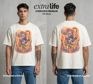 El Poder de las Esferas | El Gran Mono #00826 - Playera Oversized Premium | Off White - Foto en modelo