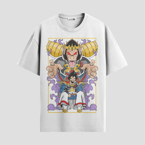Playera urbana de anime y gaming ExtraLife MX, corte Standard Fit unisex ligero y transpirable en color Deep Black y Pure White, ropa de uso diario para gym y casual.