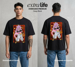 El Poder de las Esferas | La Maquina Poseida #00838 - Playera Oversized Premium | Deep Black - Foto en modelo