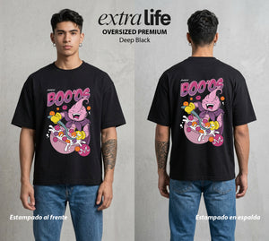 El Poder de las Esferas | Goma y Destruccion #00843 - Playera Oversized Premium | Deep Black - Foto en modelo
