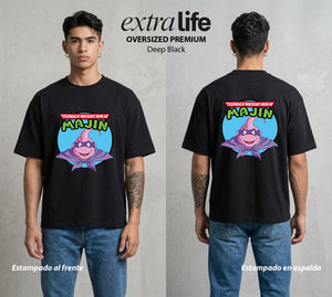 El Poder de las Esferas | Dulce y Tortugas #00847 - Playera Oversized Premium | Deep Black - Foto en modelo