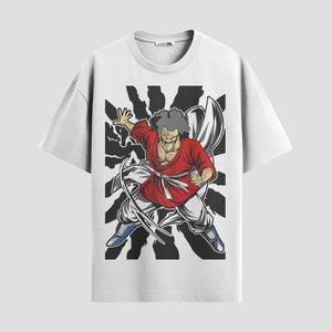 Playera urbana de anime y gaming ExtraLife MX, corte Standard Fit unisex ligero y transpirable en color Deep Black y Pure White, ropa de uso diario para gym y casual.