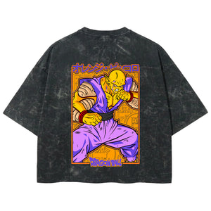 Playera streetwear premium de anime y gaming ExtraLife MX, corte boxy deluxe mineral wash heavyweight en color Acid Wash, moda urbana mexicana de culto.