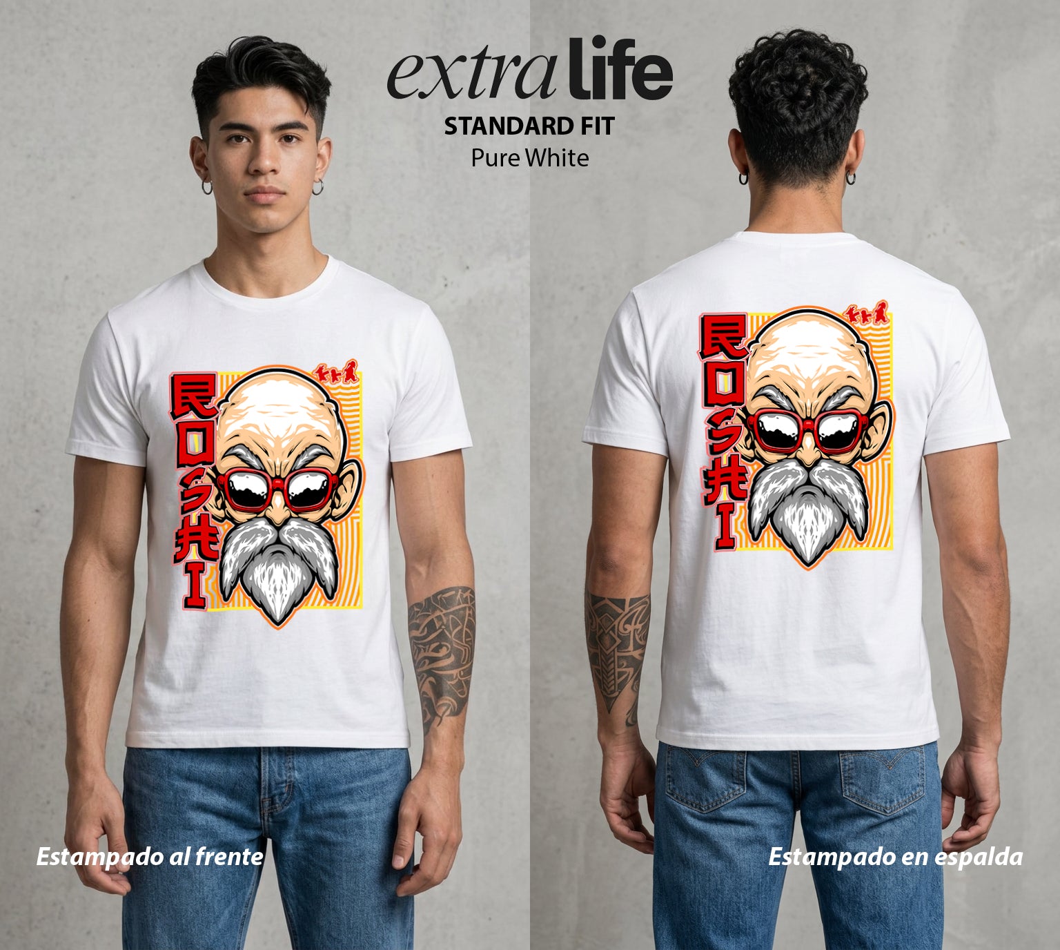 El Poder de las Esferas | El Maestro de Goku #00865 - Playera Standard Fit | Pure White - Foto en modelo