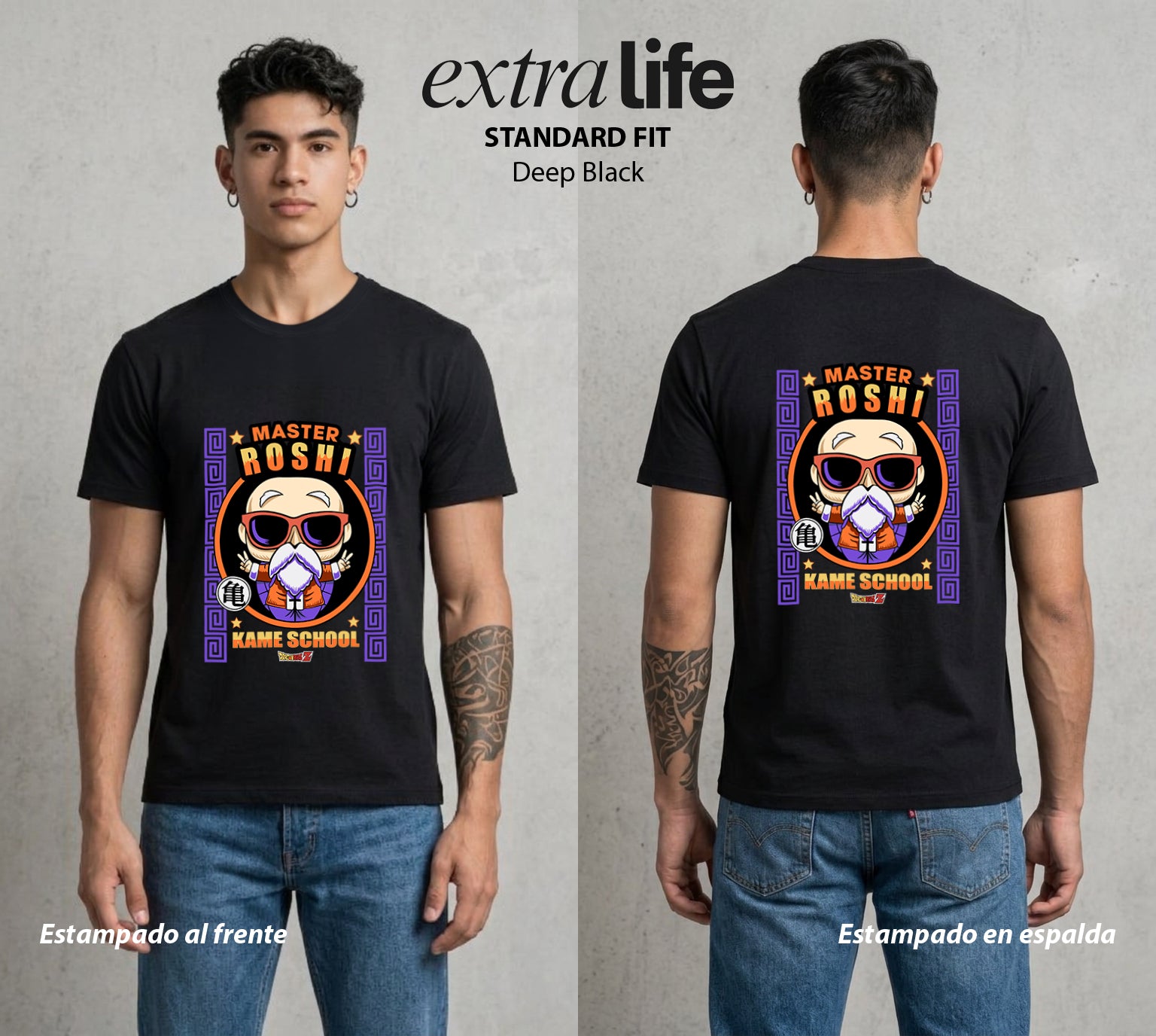 El Poder de las Esferas | El Ermitaño Tortuga Pop Art #00867 - Playera Standard Fit | Deep Black - Foto en modelo