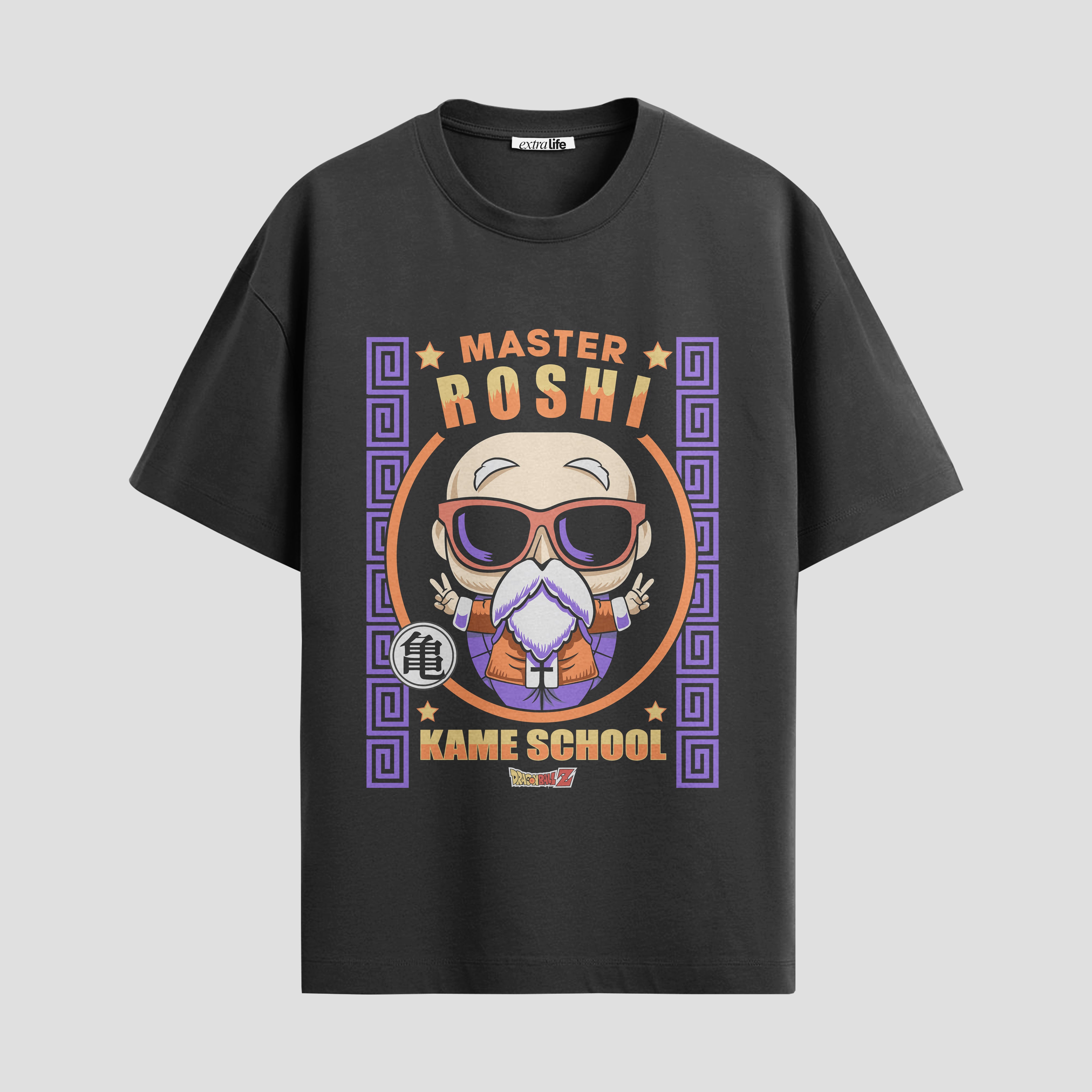 Playera urbana de anime y gaming ExtraLife MX, corte Standard Fit unisex ligero y transpirable en color Deep Black y Pure White, ropa de uso diario para gym y casual.