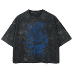 Playera streetwear premium de anime y gaming ExtraLife MX, corte boxy deluxe mineral wash heavyweight en color Acid Wash, moda urbana mexicana de culto.