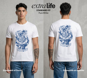 El Poder de las Esferas | La Transformacion Saiyajin #00872 - Playera Standard Fit | Pure White - Foto en modelo