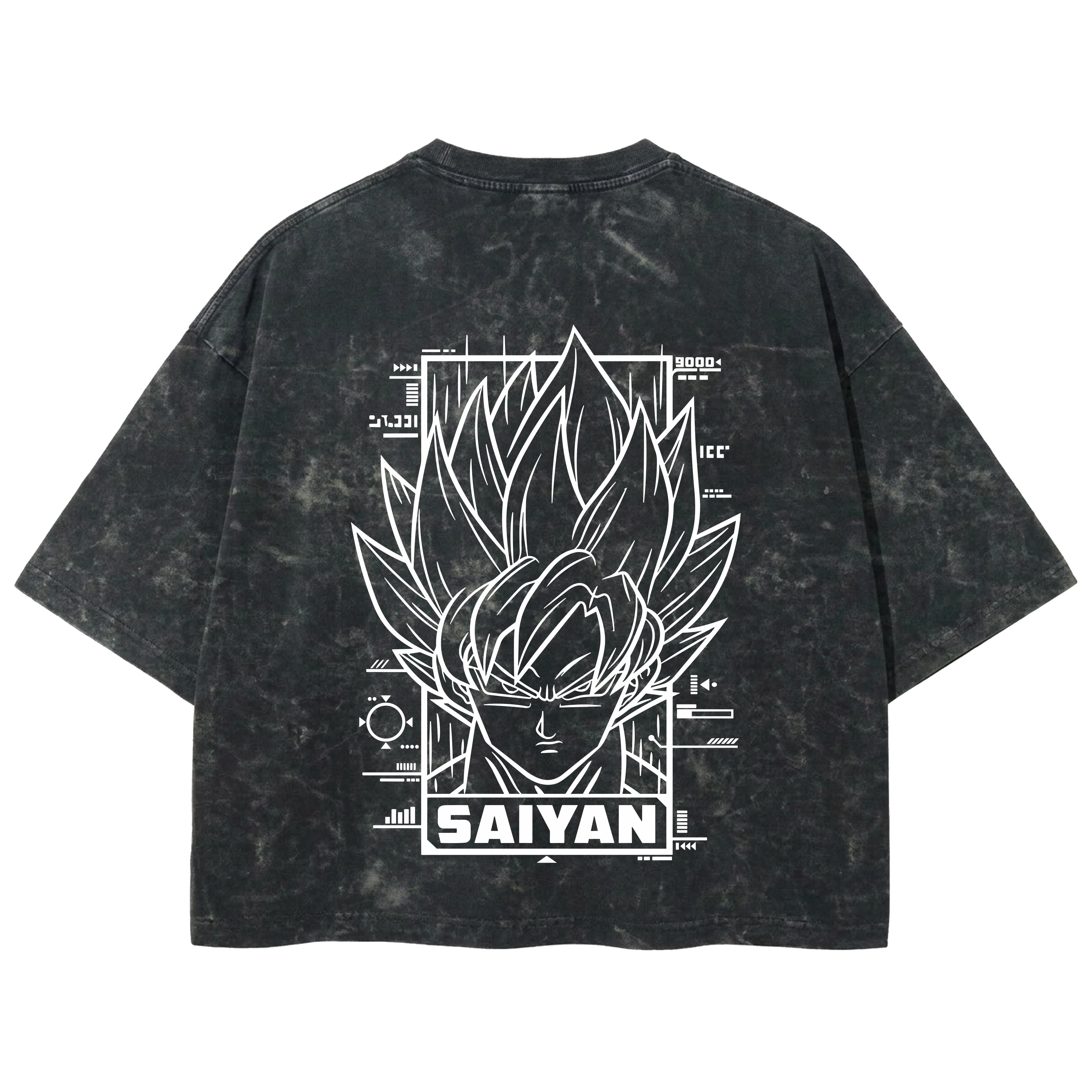 Playera streetwear premium de anime y gaming ExtraLife MX, corte boxy deluxe mineral wash heavyweight en color Acid Wash, moda urbana mexicana de culto.