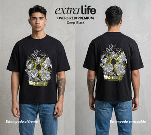 El Poder de las Esferas | La Raza del Poder #00875 - Playera Oversized Premium | Deep Black - Foto en modelo