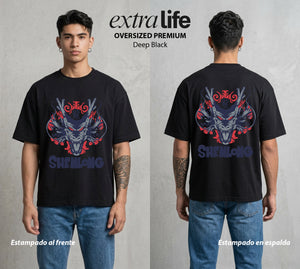 El Poder de las Esferas | El Guardián de las Esferas #00880 - Playera Oversized Premium | Deep Black - Foto en modelo