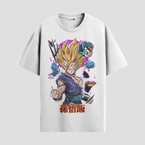 Playera urbana de anime y gaming ExtraLife MX, corte Standard Fit unisex ligero y transpirable en color Deep Black y Pure White, ropa de uso diario para gym y casual.