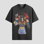 Playera urbana de anime y gaming ExtraLife MX, corte Standard Fit unisex ligero y transpirable en color Deep Black y Pure White, ropa de uso diario para gym y casual.