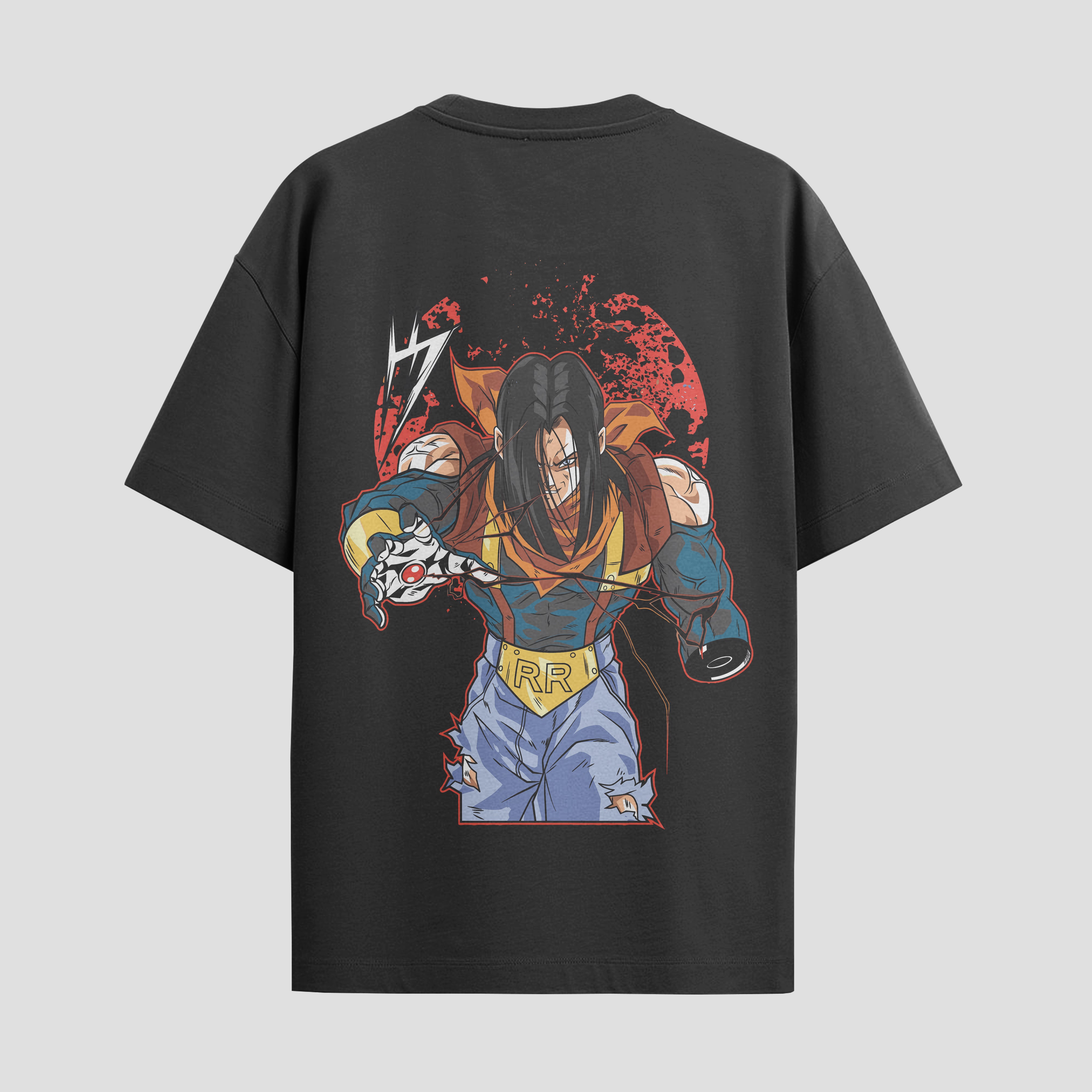Playera urbana de anime y gaming ExtraLife MX, corte Standard Fit unisex ligero y transpirable en color Deep Black y Pure White, ropa de uso diario para gym y casual.