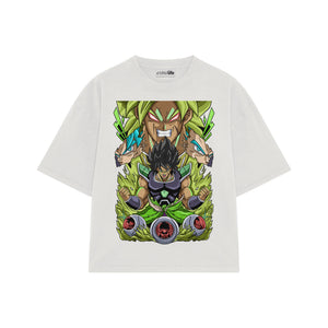 Playera streetwear premium de anime y gaming ExtraLife MX, corte oversized drop shoulder ligero y fresco en color Deep Black y Off-White, moda urbana mexicana de culto.