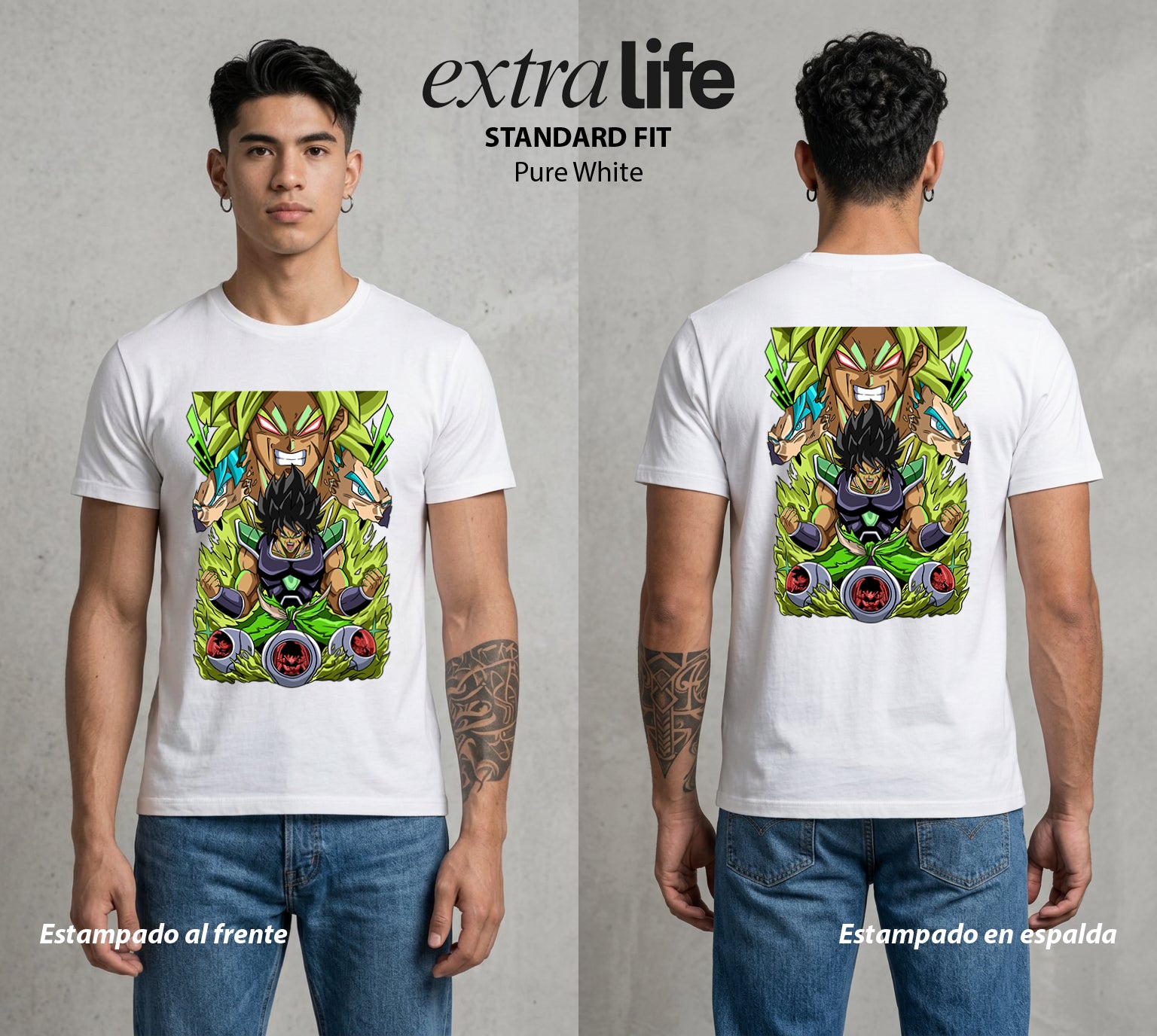 El Poder de las Esferas | Fuerza Legendaria #00887 - Playera Standard Fit | Pure White - Foto en modelo