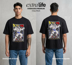 El Poder de las Esferas | El Dragon de los Deseos #00891 - Playera Oversized Premium | Deep Black - Foto en modelo