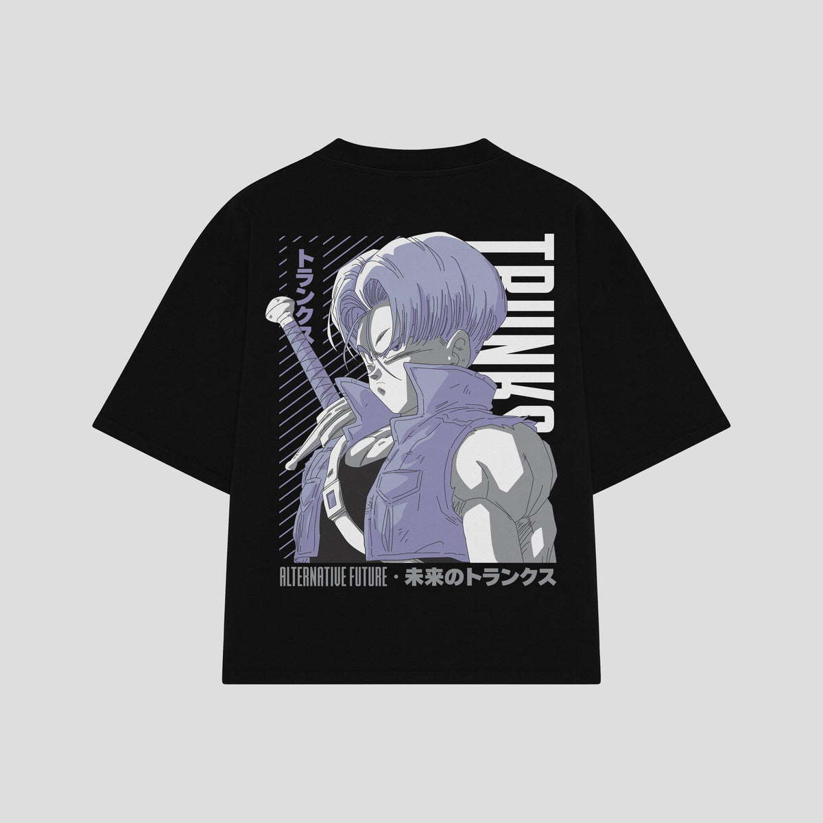 Playera streetwear premium de anime y gaming ExtraLife MX, corte oversized drop shoulder ligero y fresco en color Deep Black y Off-White, moda urbana mexicana de culto.