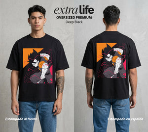 El Poder de las Esferas | El Principe Caido #00898 - Playera Oversized Premium | Deep Black - Foto en modelo