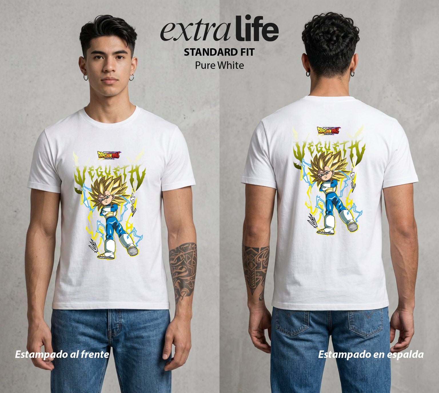 El Poder de las Esferas | El Principe Caido #00906 - Playera Standard Fit | Pure White - Foto en modelo