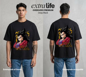 El Poder de las Esferas | El Principe Caido #00908 - Playera Oversized Premium | Deep Black - Foto en modelo