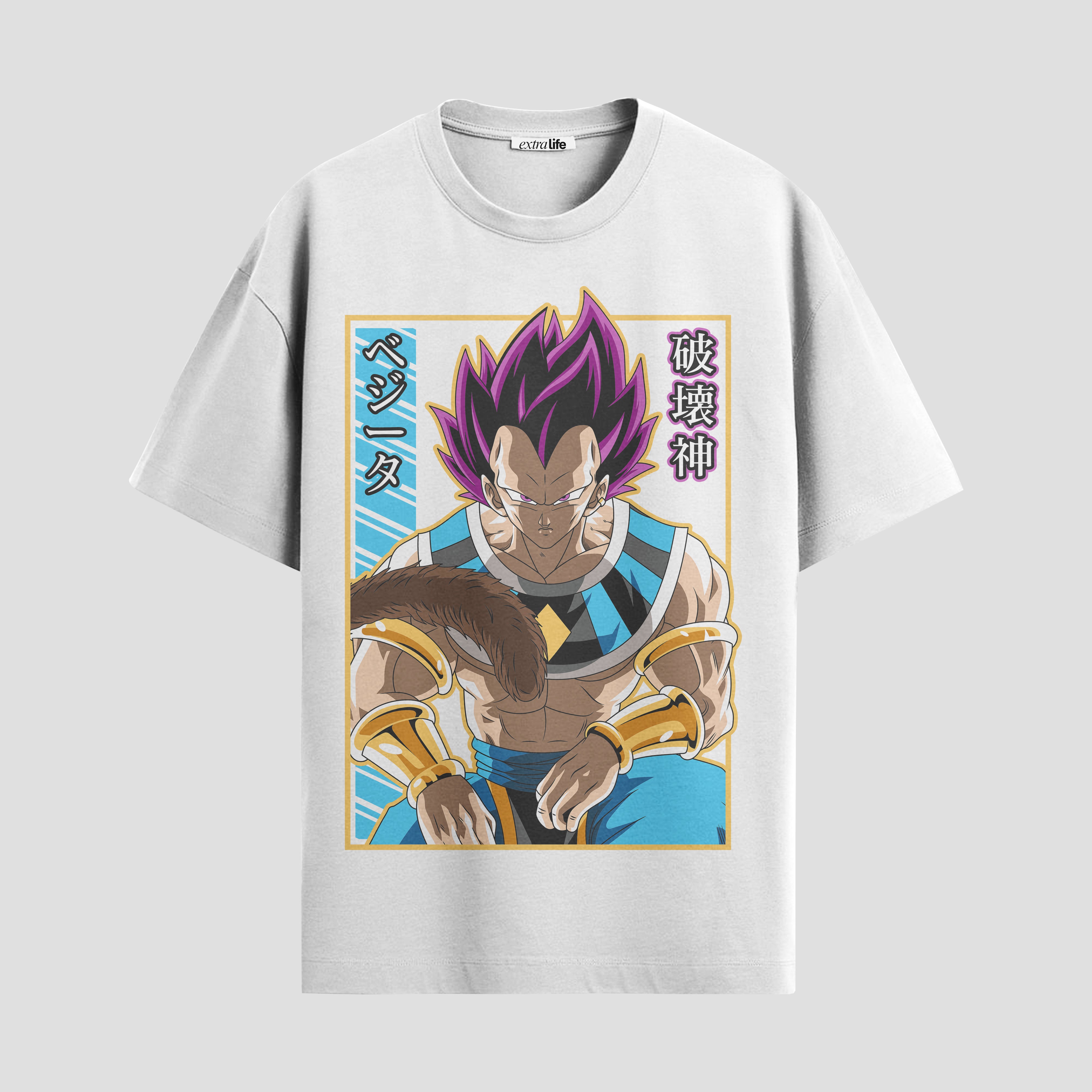 Playera urbana de anime y gaming ExtraLife MX, corte Standard Fit unisex ligero y transpirable en color Deep Black y Pure White, ropa de uso diario para gym y casual.
