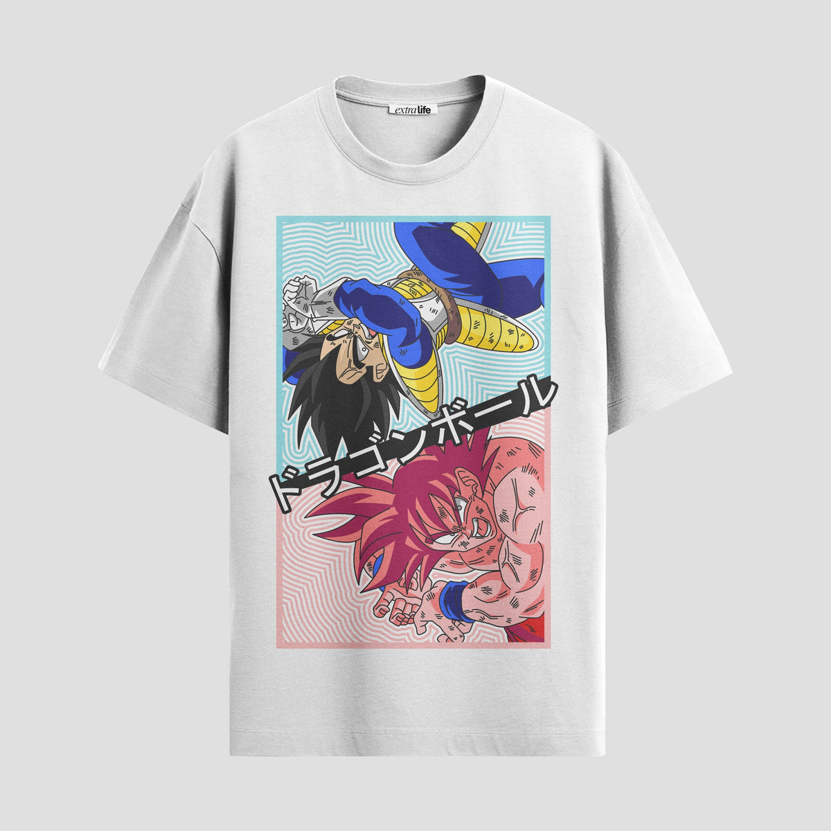 Playera urbana de anime y gaming ExtraLife MX, corte Classic Premium unisex ligero y transpirable en color Deep Black y Pure White, ropa de uso diario para gym y casual.