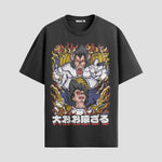 Playera urbana de anime y gaming ExtraLife MX, corte Standard Fit unisex ligero y transpirable en color Deep Black y Pure White, ropa de uso diario para gym y casual.