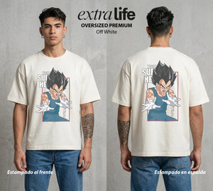 El Poder de las Esferas | El Principe Caido #00915 - Playera Oversized Premium | Off White - Foto en modelo