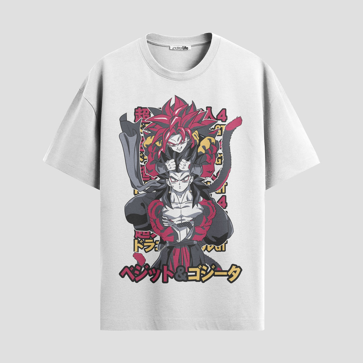 Playera urbana de anime y gaming ExtraLife MX, corte Classic Premium unisex ligero y transpirable en color Deep Black y Pure White, ropa de uso diario para gym y casual.