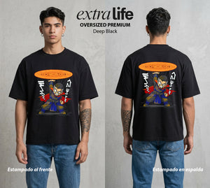Varios Mundos | Esferas y Magia #00924 - Playera Oversized Premium | Deep Black - Foto en modelo