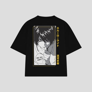 Playera streetwear premium de anime y gaming ExtraLife MX, corte oversized drop shoulder ligero y fresco en color Deep Black y Off-White, moda urbana mexicana de culto.