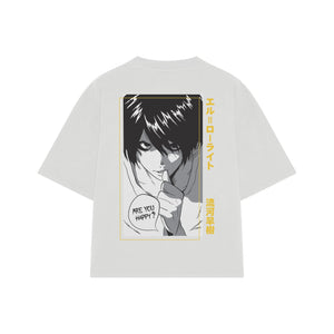 Playera streetwear premium de anime y gaming ExtraLife MX, corte oversized drop shoulder ligero y fresco en color Deep Black y Off-White, moda urbana mexicana de culto.