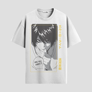 Playera urbana de anime y gaming ExtraLife MX, corte Standard Fit unisex ligero y transpirable en color Deep Black y Pure White, ropa de uso diario para gym y casual.