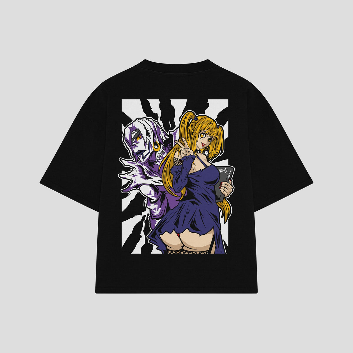 Playera streetwear premium de anime y gaming ExtraLife MX, corte oversized drop shoulder ligero y fresco en color Deep Black y Off-White, moda urbana mexicana de culto.
