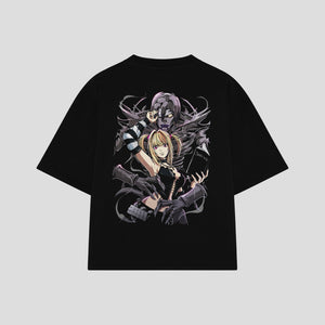 Playera streetwear premium de anime y gaming ExtraLife MX, corte oversized drop shoulder ligero y fresco en color Deep Black y Off-White, moda urbana mexicana de culto.