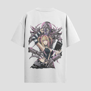 Playera urbana de anime y gaming ExtraLife MX, corte Standard Fit unisex ligero y transpirable en color Deep Black y Pure White, ropa de uso diario para gym y casual.