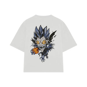 Playera streetwear premium de anime y gaming ExtraLife MX, corte oversized drop shoulder ligero y fresco en color Deep Black y Off-White, moda urbana mexicana de culto.