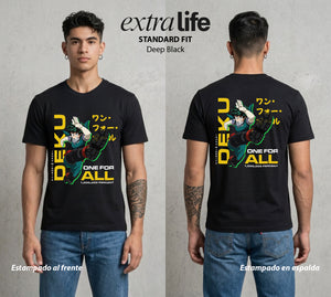 La Academia de Heroes | El Heredero del Simbolo #00951 - Playera Standard Fit | Deep Black - Foto en modelo