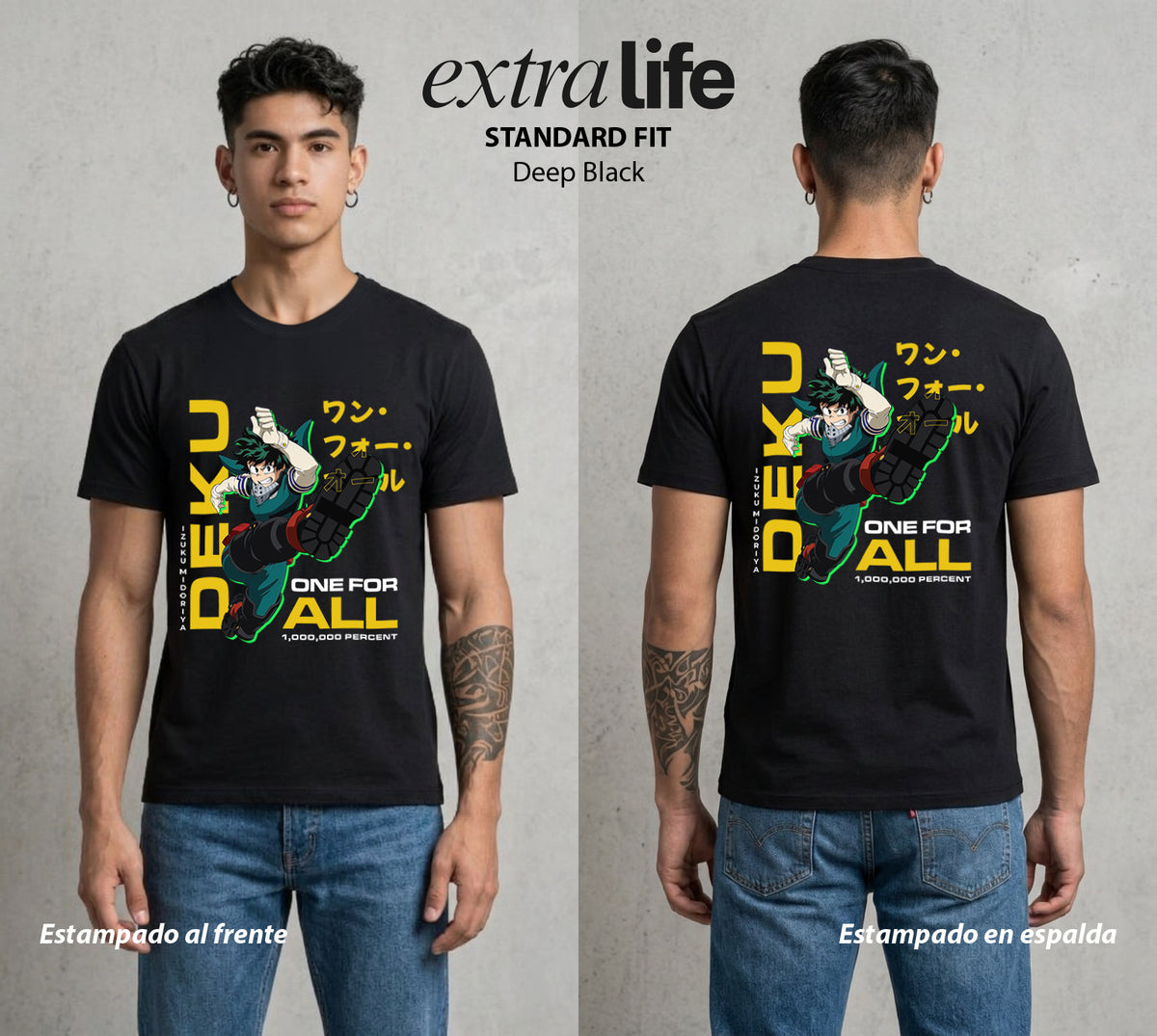 La Academia de Heroes | El Heredero del Simbolo #00951 - Playera Classic Premium | Deep Black - Foto en modelo