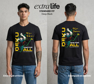 La Academia de Heroes | El Heredero del Simbolo #00951 - Playera Classic Premium | Deep Black - Foto en modelo