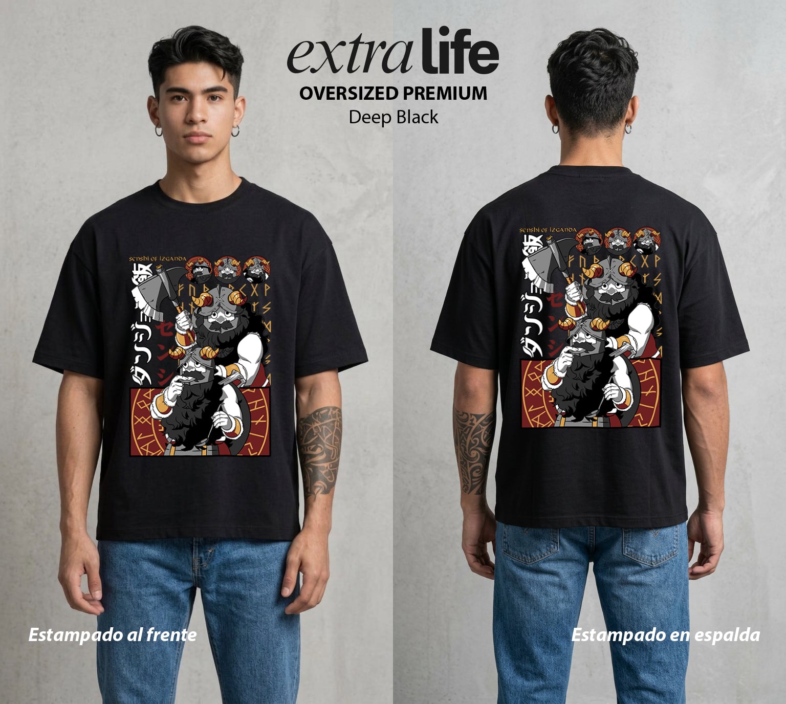 La Mazmorra Deliciosa | El Cocinero del Dungeon #00952 - Playera Oversized Premium | Deep Black - Foto en modelo