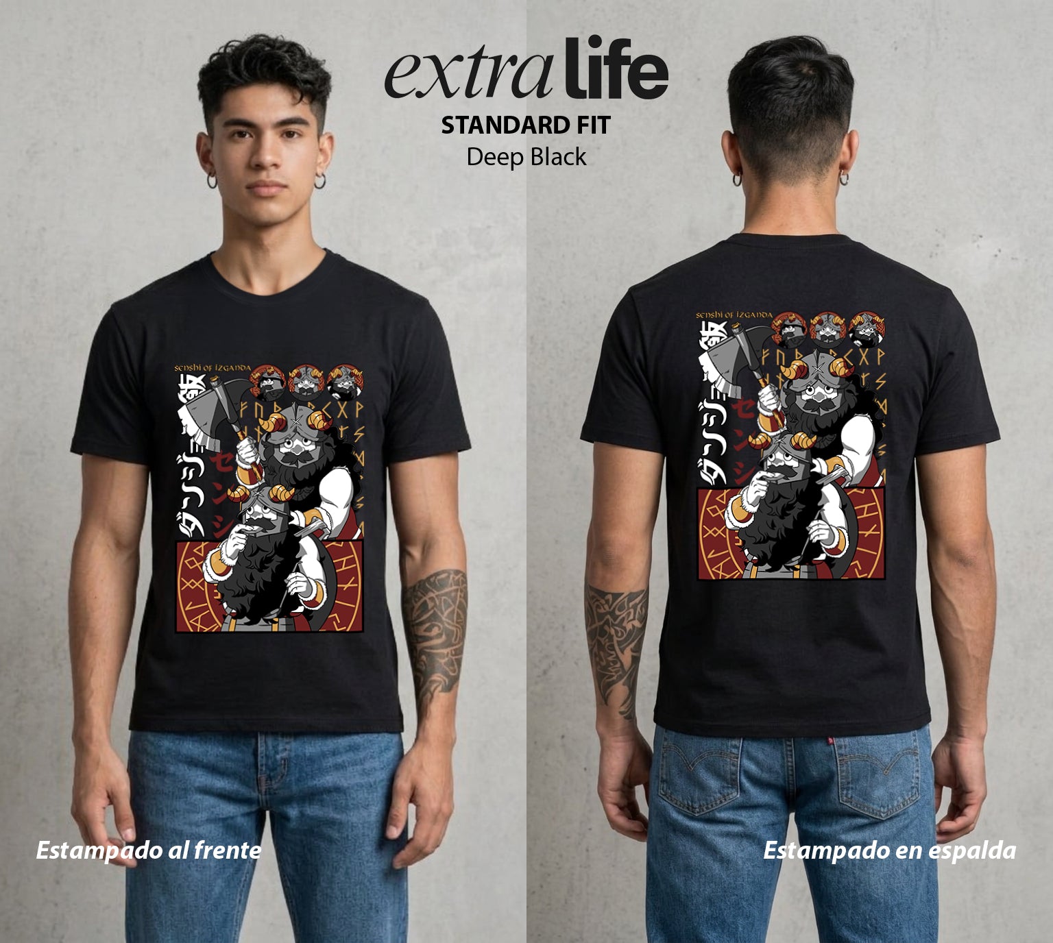La Mazmorra Deliciosa | El Cocinero del Dungeon #00952 - Playera Standard Fit | Deep Black - Foto en modelo