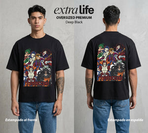 Cazadores de la Noche | Las Lunas del Demonio #00954 - Playera Oversized Premium | Deep Black - Foto en modelo
