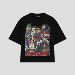Playera streetwear premium de anime y gaming ExtraLife MX, corte oversized drop shoulder ligero y fresco en color Deep Black y Off-White, moda urbana mexicana de culto.
