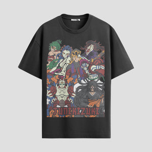 Playera urbana de anime y gaming ExtraLife MX, corte Standard Fit unisex ligero y transpirable en color Deep Black y Pure White, ropa de uso diario para gym y casual.