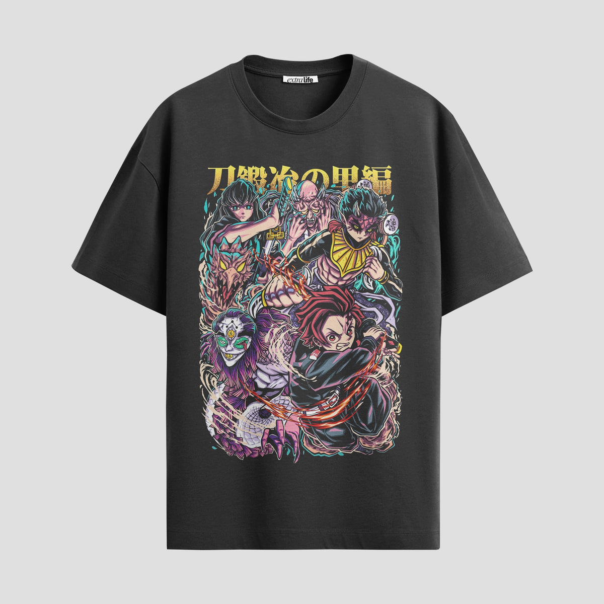 Playera urbana de anime y gaming ExtraLife MX, corte Classic Premium unisex ligero y transpirable en color Deep Black y Pure White, ropa de uso diario para gym y casual.